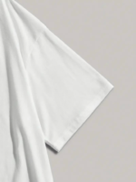 Baskılı Oversize Bisiklet Yaka T-shirt - Beyaz - Görsel 4