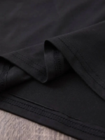 Baskılı Oversize Bisiklet Yaka T-shirt - Siyah - Görsel 3