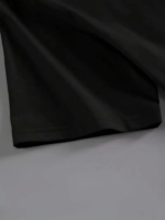 Baskılı Oversize Bisiklet Yaka T-shirt - Siyah - Görsel 2