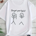 Baskılı Oversize Bisiklet Yaka T-shirt - Beyaz