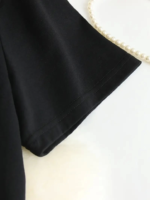 Baskılı Oversize Bisiklet Yaka T-shirt - Siyah - Görsel 2