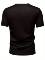 Baskılı Oversize Bisiklet Yaka T-shirt - Siyah - Görsel 2