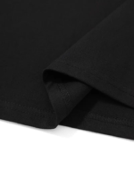 Baskılı Oversize Bisiklet Yaka T-shirt - Siyah - Görsel 4