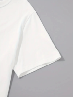 Baskılı Oversize Bisiklet Yaka T-shirt - Beyaz - Görsel 2