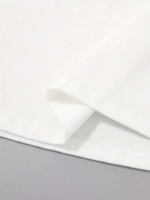 Baskılı Oversize Bisiklet Yaka T-shirt - Beyaz - Görsel 3