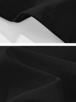 Baskılı Oversize Bisiklet Yaka T-shirt - Siyah - Görsel 4