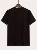 Baskılı Oversize Bisiklet Yaka T-shirt - Siyah - Görsel 3