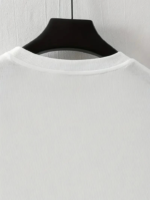 Baskılı Oversize Bisiklet Yaka T-shirt - Beyaz - Görsel 2