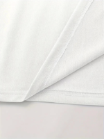 Baskılı Oversize Bisiklet Yaka T-shirt - Beyaz - Görsel 4