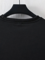 Baskılı Oversize Bisiklet Yaka T-shirt - Siyah - Görsel 2