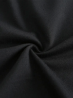 Baskılı Oversize Bisiklet Yaka T-shirt - Siyah - Görsel 3