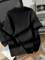 New York Baskılı Oversize Bisiklet Yaka T-shirt - Siyah - Görsel 2