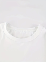 Baskılı Oversize Bisiklet Yaka T-shirt - Beyaz - Görsel 2