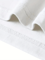 Baskılı Oversize Bisiklet Yaka T-shirt - Beyaz - Görsel 4