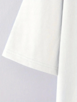 Baskılı Oversize Bisiklet Yaka T-shirt - Beyaz - Görsel 4