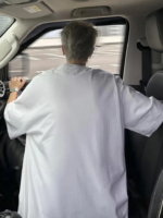 Baskılı Oversize Bisiklet Yaka T-shirt - Beyaz - Görsel 4