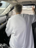 Baskılı Oversize Bisiklet Yaka T-shirt - Beyaz - Görsel 3