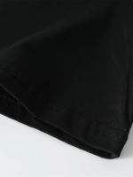 Baskılı Oversize Bisiklet Yaka T-shirt - Siyah - Görsel 3