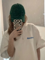 Baskılı Oversize Bisiklet Yaka T-shirt - Beyaz - Görsel 2