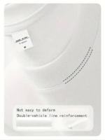 Baskılı Oversize Bisiklet Yaka T-shirt - Beyaz - Görsel 4