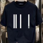 Baskılı Oversize Bisiklet Yaka T-shirt - Siyah