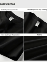 Baskılı Oversize Bisiklet Yaka T-shirt - Siyah - Görsel 3