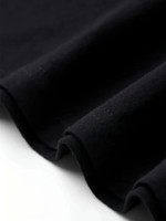 Baskılı Oversize Bisiklet Yaka T-shirt - Siyah - Görsel 4