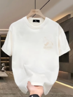 Geniş Kesim Pamuklu Tişört - GANDHI The Project Baskılı, Beyaz, Rahat Kesim, Kısa Kollu, Günlük Kıyafet, Her Gün Giyilebilecek Tişört- Beyaz - Görsel 2