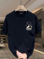 Geniş Kesim Pamuklu Tişört - GANDHI The Project Baskılı, Siyah, Rahat Kesim, Kısa Kollu, Günlük Kıyafet, Her Gün Giyilebilecek Tişört- Siyah - Görsel 2