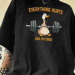 Baskılı Oversize Bisiklet Yaka T-shirt - Siyah