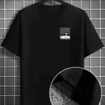 Erkek Dağ Grafikli Tişört, Yaz Için Büyük Beden Rahat T-shirt - Siyah