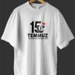 15 Temmuza Özel Tasarım Baskılı T-shirt - Beyaz