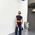 Osy Modal Yumuşak Dokulu Kumaş Kısa Kollu Crop Alt Ispanyol Paça Pantalon Ikili Takım - Füme