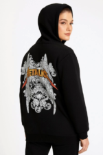Metallica İki İplik Kapüşonlu Ön Ve Arka Baskılı Hoodie - Siyah - Görsel 3