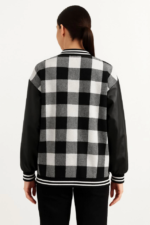 Kolları Suni Deri Içi Astarlı Oduncu Kolej Içi Ceket - Gri - Görsel 2