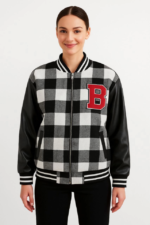 Kolları Suni Deri Içi Astarlı Oduncu Kolej Içi Ceket - Gri - Görsel 3