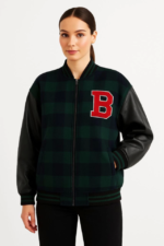 Kolları Suni Deri Içi Astarlı Oduncu Kolej Içi Ceket - Haki - Görsel 3