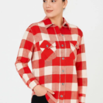 Uzun Kollu Oduncu Gömlek - Bordo