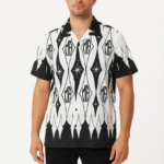 Erkek İki İplik Kumaş Dijital Baskılı Gömlek - Siyah