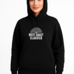 Üç İplik Kapüşonlu Ön Ve Arka Baskılı SweatShirt Hoodie - Siyah