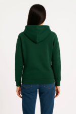 Üç İplik Kapüşonlu Kanguru Çepli SweatShirt Hoodie - Haki - Görsel 2