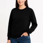 Üç İplik Düz Bisiklet Yaka SweatShirt  - Siyah