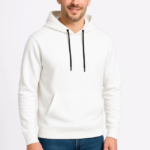 Erkek Üç İplik Kapüşonlu Kanguru Cepli SweatShirt Hoodie - Beyaz