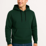 Erkek Üç İplik Kapüşonlu Kanguru Cepli SweatShirt Hoodie - Haki