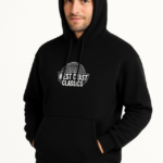 Erkek Üç İplik Kapüşonlu Ön Ve Arka Baskılı SweatShirt Hoodie - Siyah