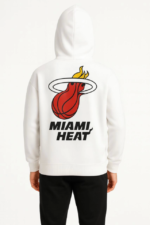 Üç İplik Kapüşonlu Ön Ve Arka Baskılı SweatShirt Hoodie - Beyaz - Görsel 4