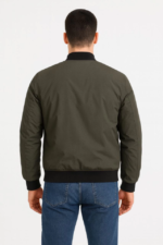 Erkek Içi Astarlı Fermuarlı Bomber Mont Ceket - Haki - Görsel 2