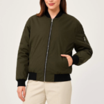 Içi Astarlı Fermuarlı Bomber Mont Ceket - Haki