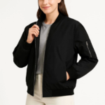 Içi Astarlı Fermuarlı Bomber Mont Ceket - Siyah