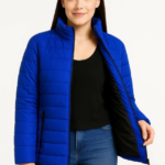 Bomber Mont Ceket – Su İtici Kumaş, Kapitone Astarlı, Fermuarlı, Kışlık - Saks Mavisi